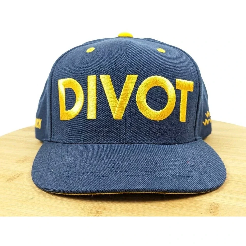 Drive Shack‎ Divot Snapback Hat Navy Yellow Embroidered Blue Yellow Adjustable